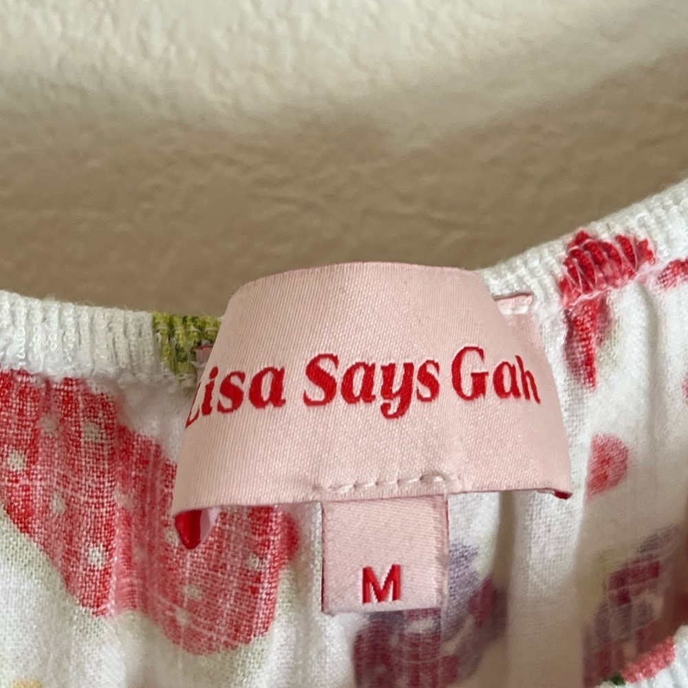 Lisa Says Gah Joni Farmers Market Fruit Print Maxi Dress Medium - Picture 6 of 8